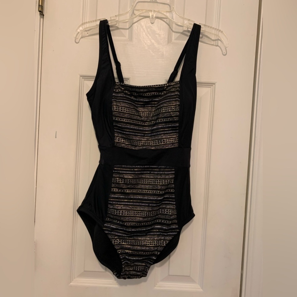 Miracle Brands Black/Gold Swimsuit, size M